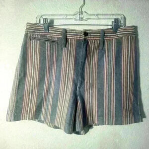 Madewell Striped High Rise Denim Shorts